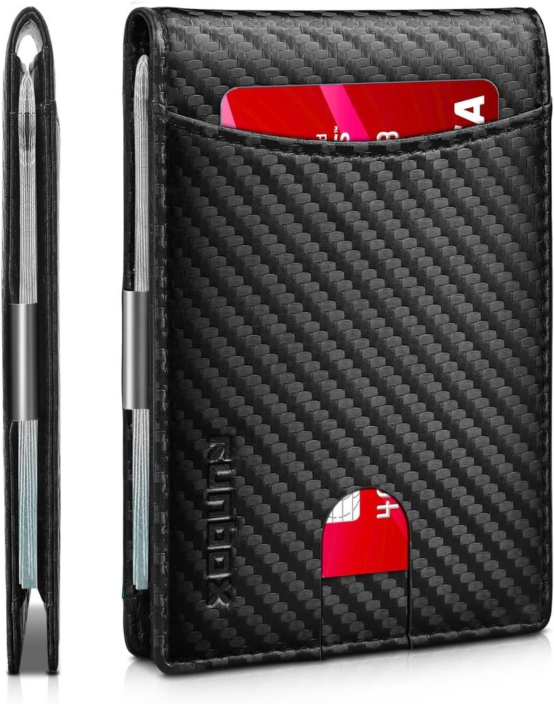 RUNBOX Slim Novelty Wallets for Men RFID Blocking 11 Card Holder Minimalist Small Leather Bifold Men's Front Pocket Wallet Gift Box - Image 1